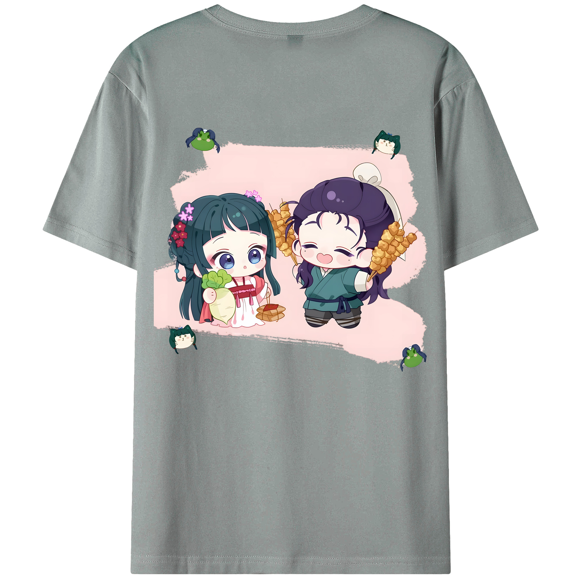 （画像用） 薬屋のひとりごと The Apothecary Diaries 綿100％ メンズ半袖Tシャツ（バックプリント） 通気性